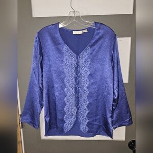 Vintage Victoria's Secret Gold Label Satin Button Pajama Top- EUC